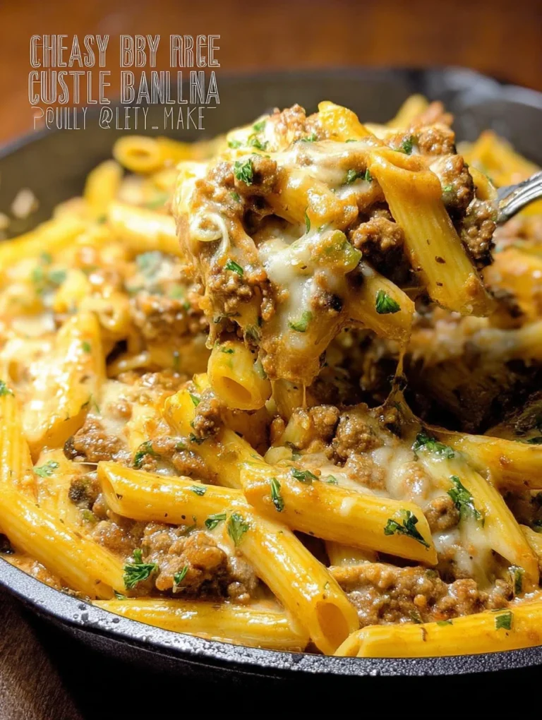 Cheesy Ground Beef Pasta Skillet