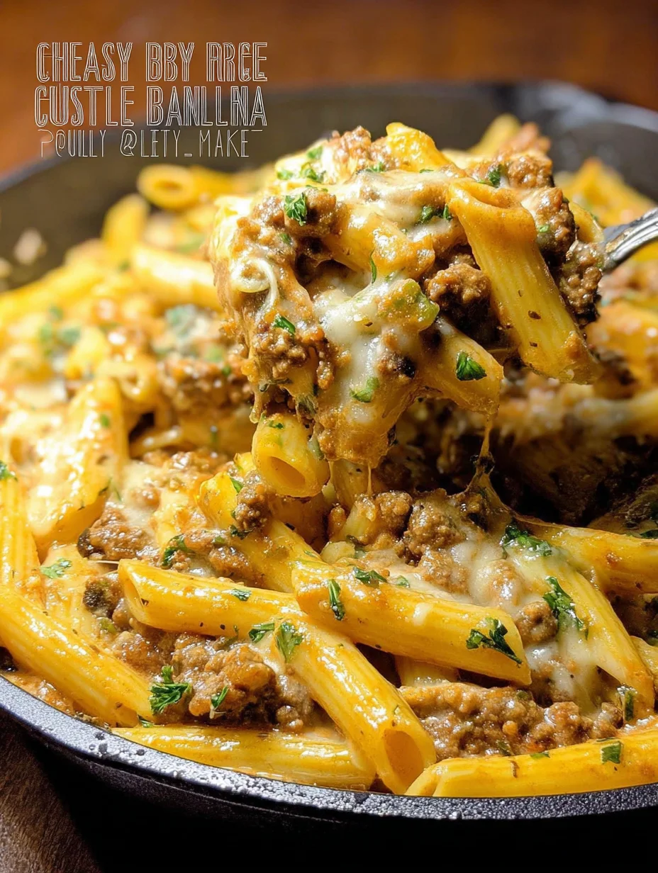 Cheesy Ground Beef Pasta Skillet