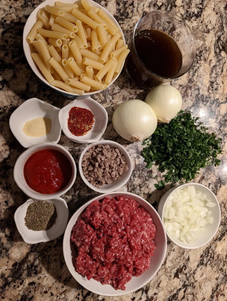 Cheesy Ground Beef Pasta Skillet