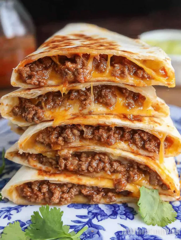 Cheesy Ground Beef Quesadillas
