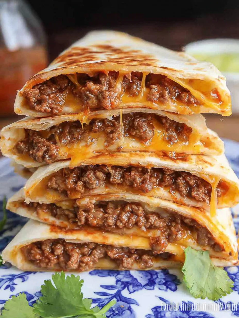 Cheesy Ground Beef Quesadillas