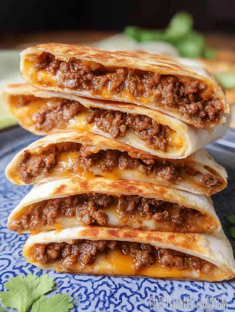 Cheesy Ground Beef Quesadillas