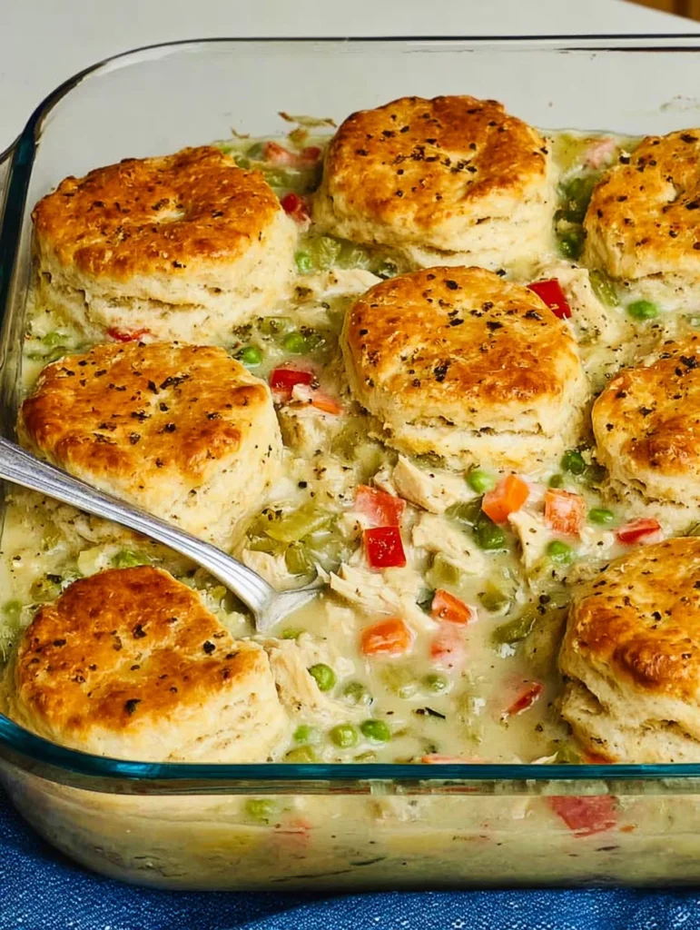 Chicken Pot Pie with Biscuits