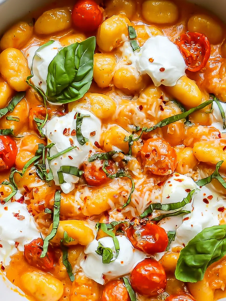 Creamy Tomato Gnocchi with Burrata