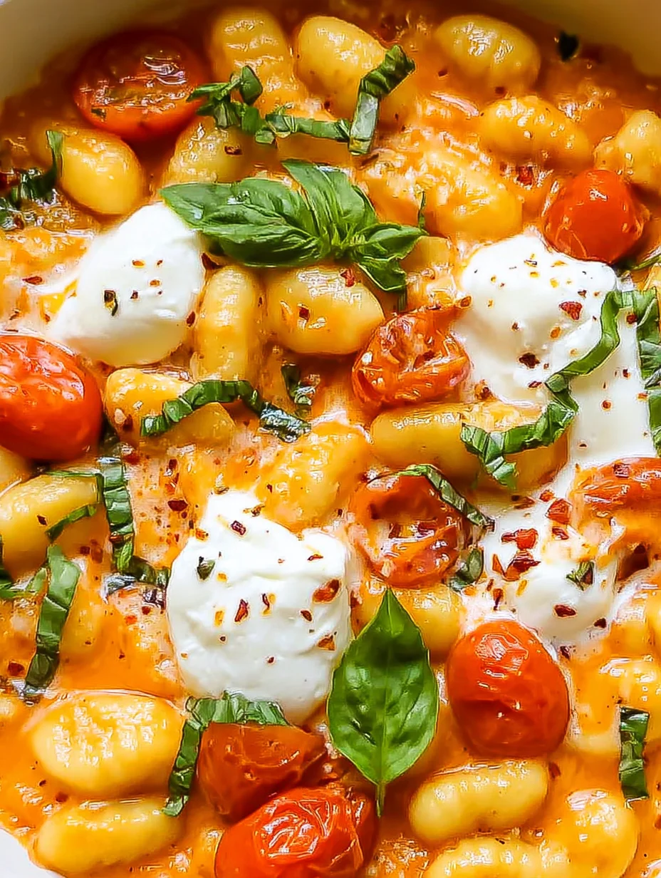 Creamy Tomato Gnocchi with Burrata