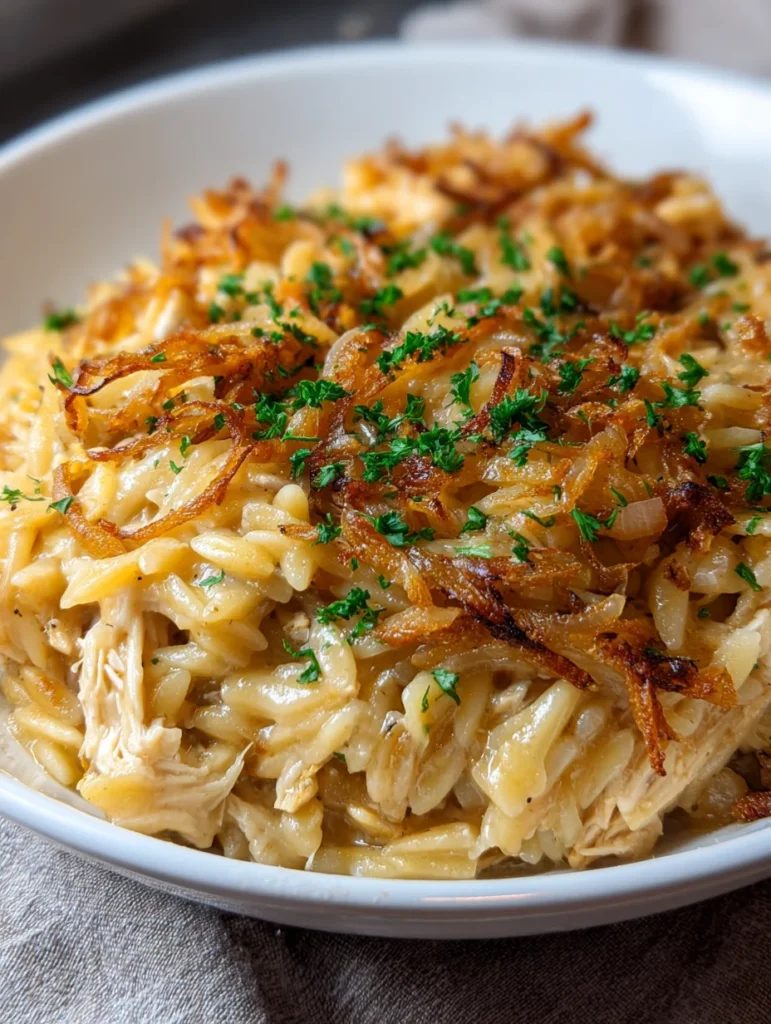 French Onion Chicken Orzo