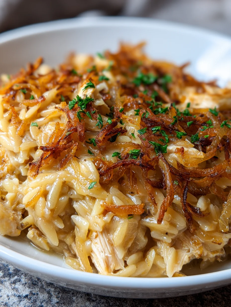 French Onion Chicken Orzo