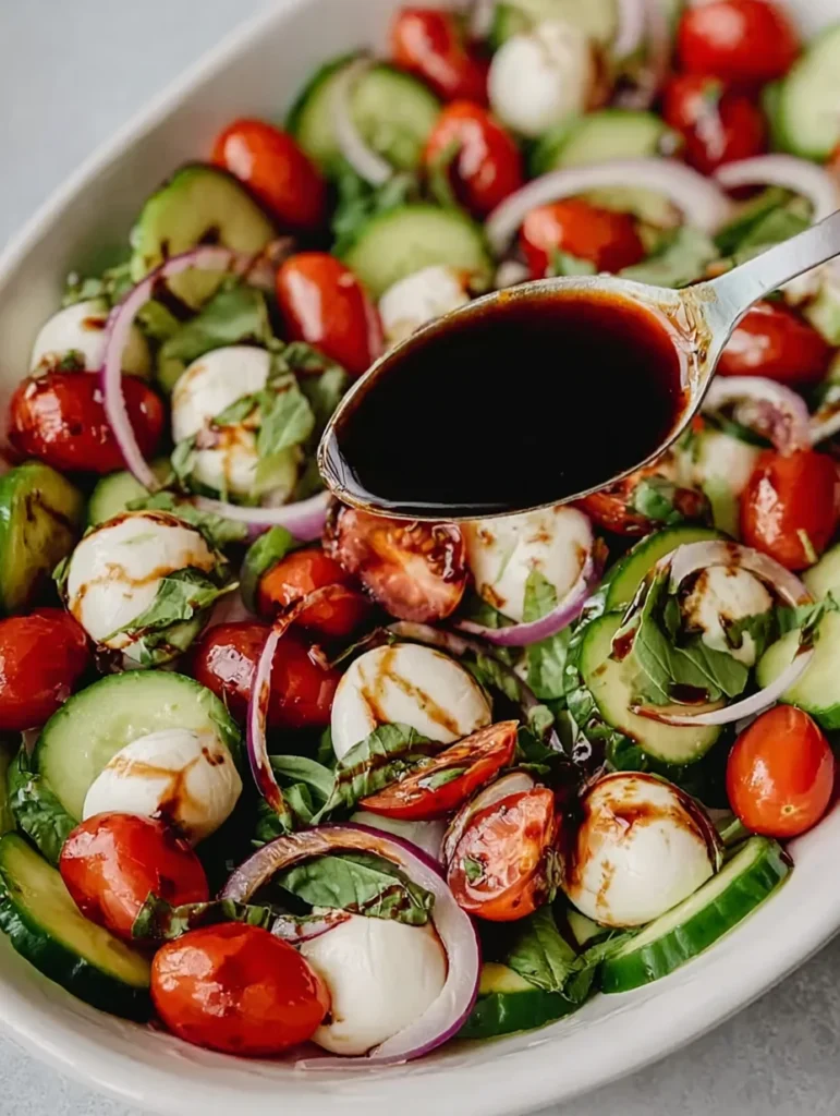 Fresh Cucumber Caprese Salad