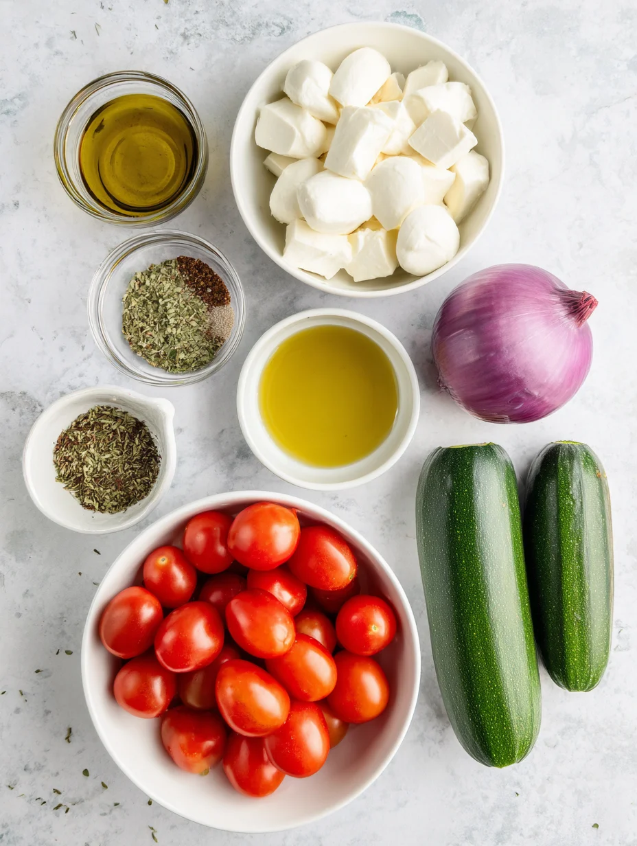 Fresh Cucumber Caprese Salad