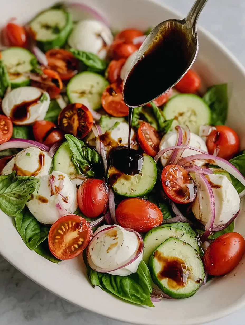 Fresh Cucumber Caprese Salad
