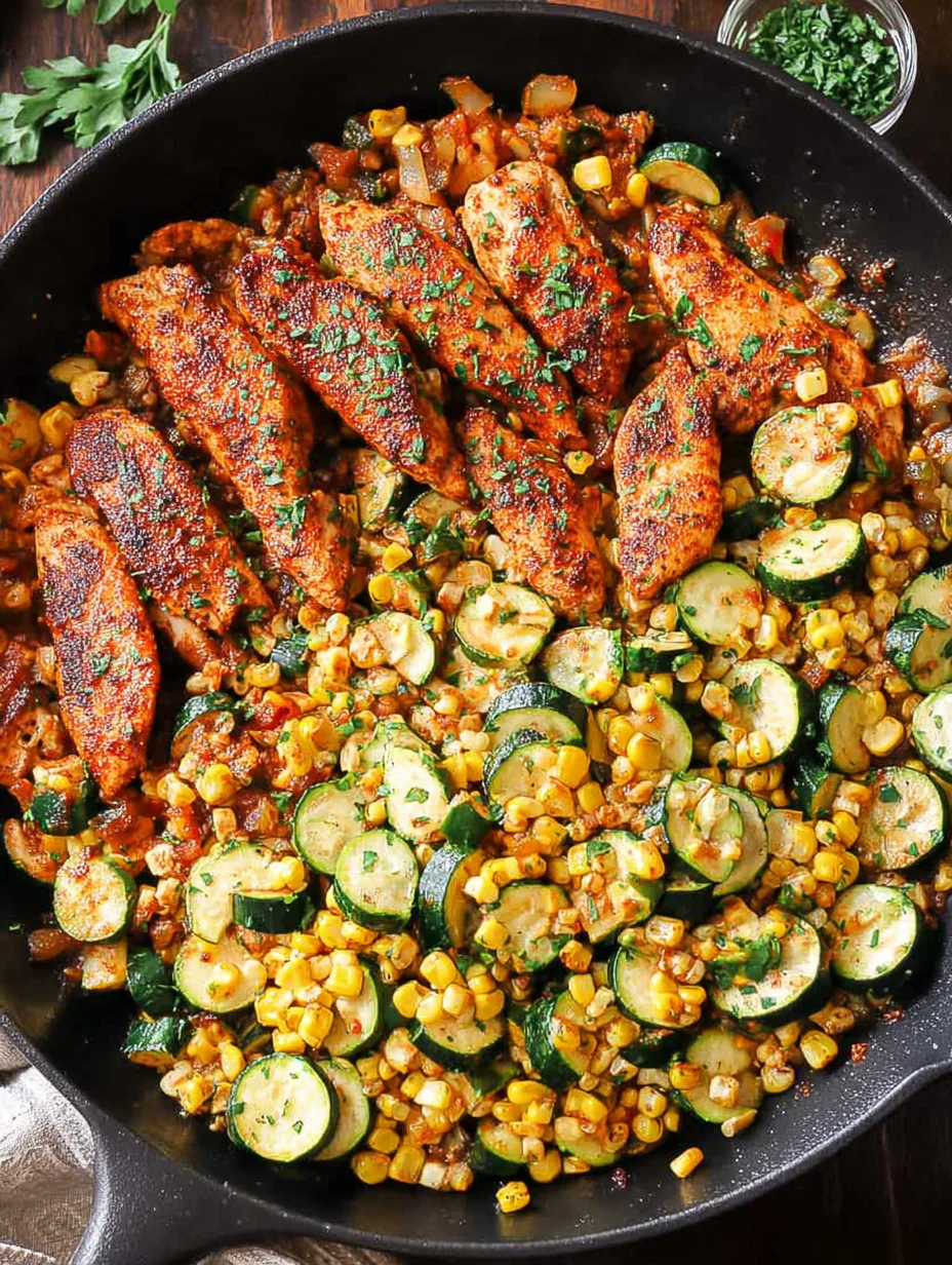 Garlic Butter Chicken with Zucchini and Corn