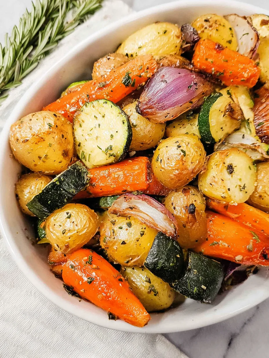 Garlic Herb Roasted Potatoes Carrots and Zucchini