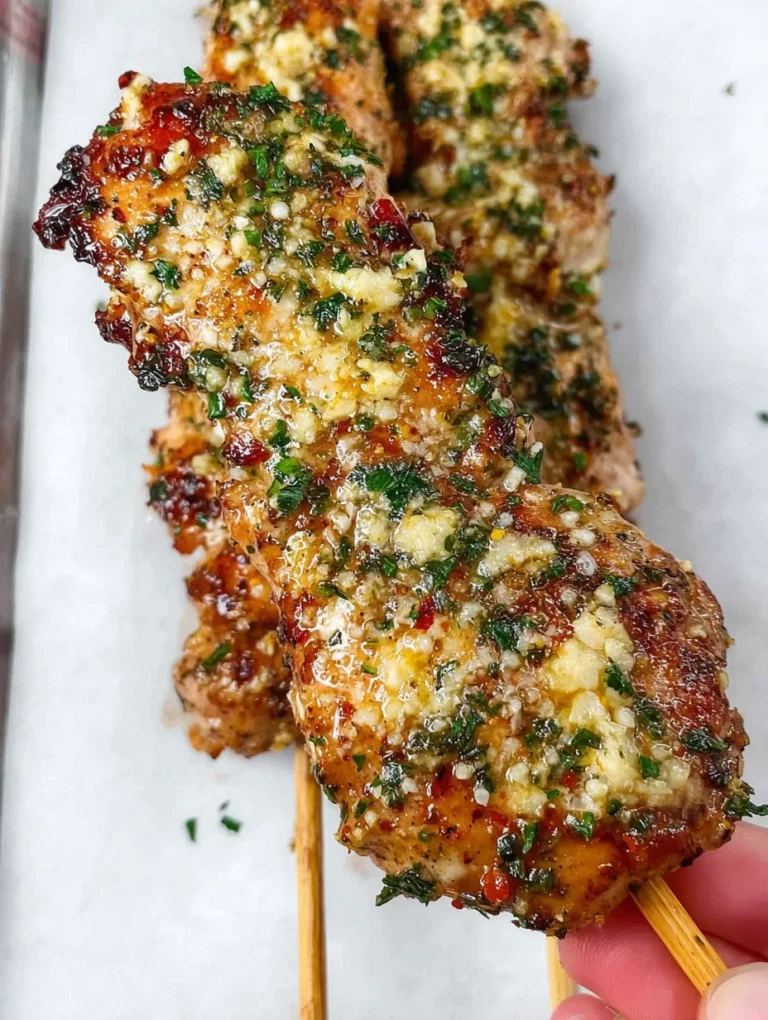 Garlic Parmesan Chicken Skewers