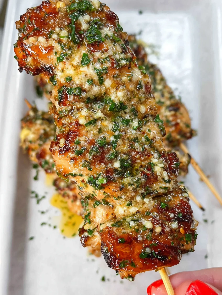 Garlic Parmesan Chicken Skewers