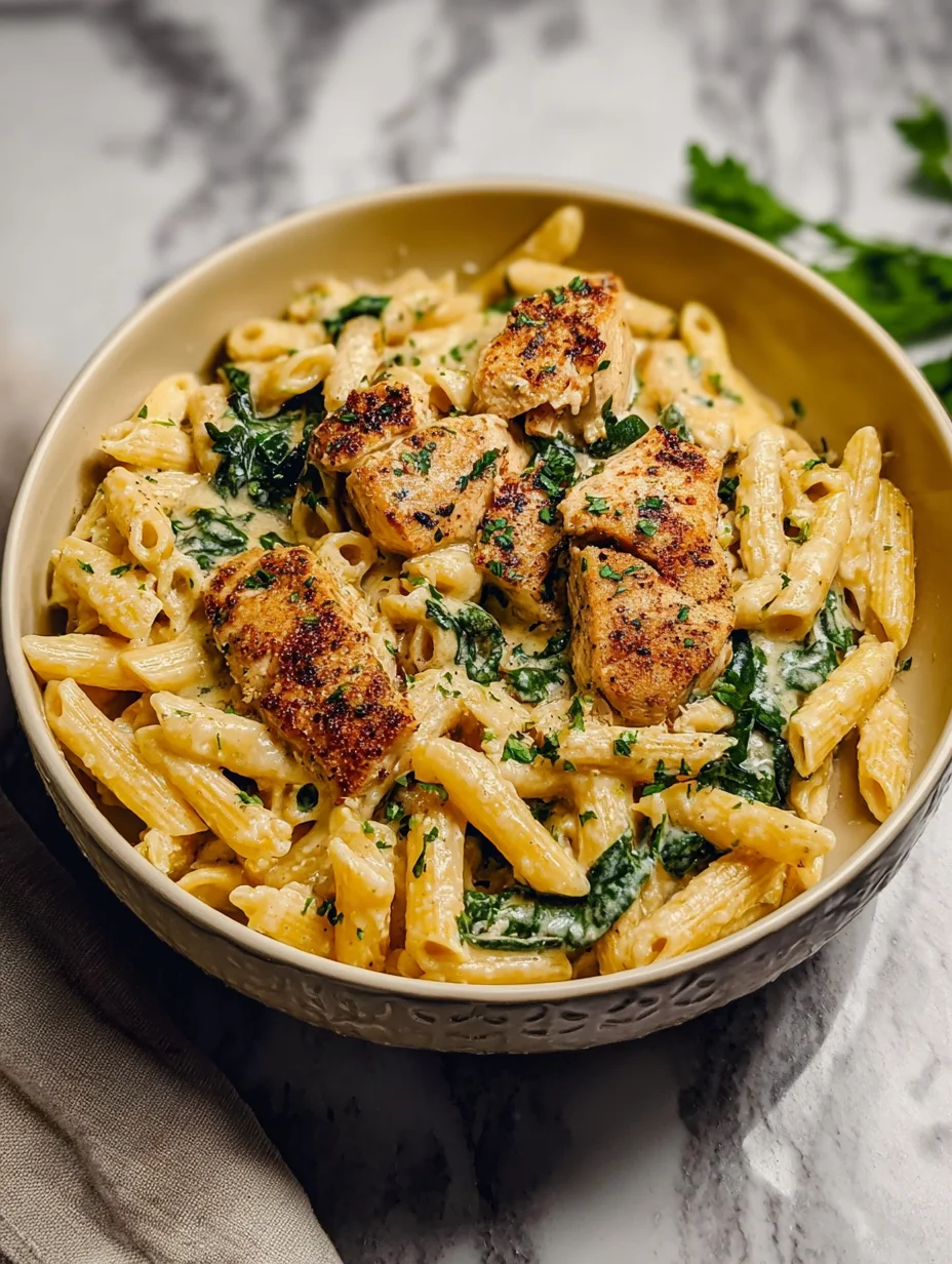 Healthy Garlic Parmesan Chicken Pasta