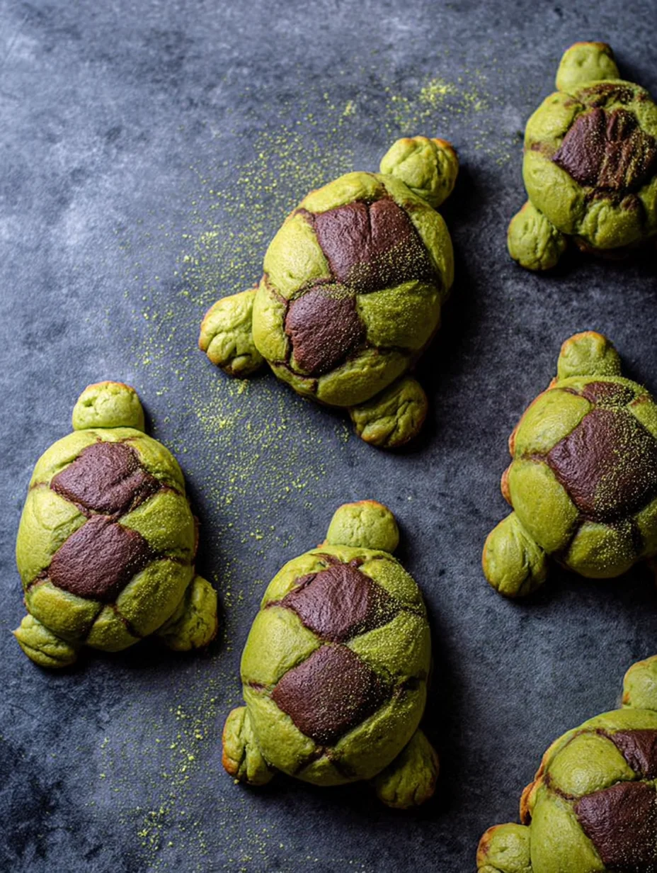 Matcha Milk Bread Turtles