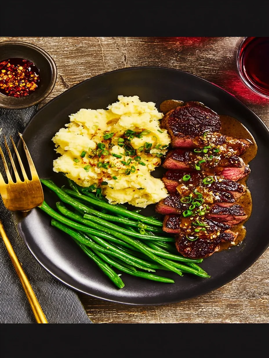 Ribeye and Roasted Garlic Pan Sauce