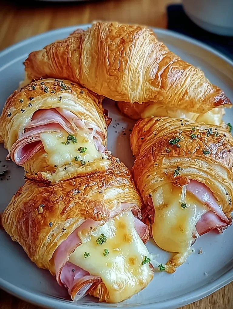 Baked Ham and Cheese Croissants