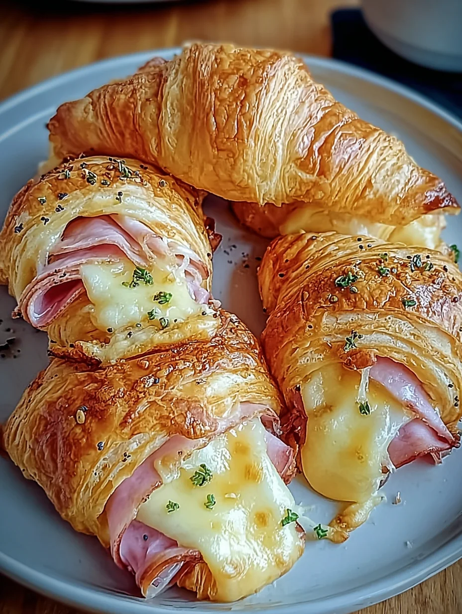 Baked Ham and Cheese Croissants