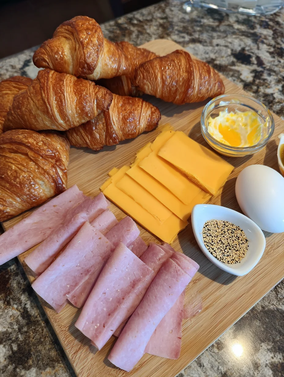 Baked Ham and Cheese Croissants