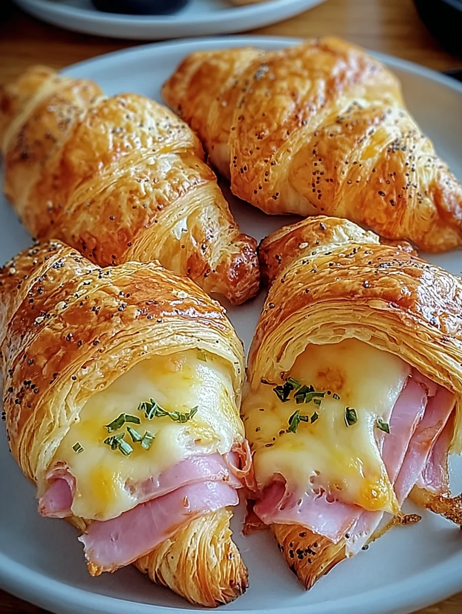 Baked Ham and Cheese Croissants