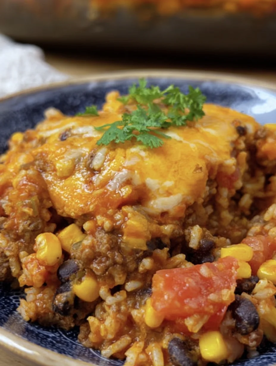 Beef Enchilada Casserole with Rice