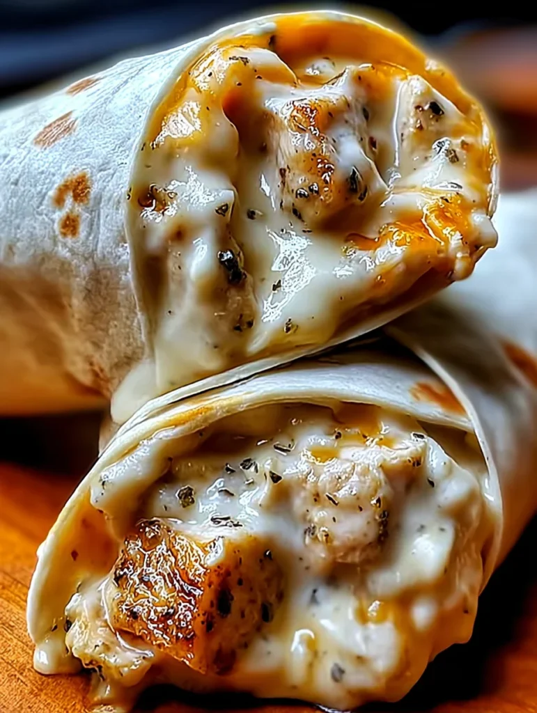 Cheesy Garlic Chicken Wraps