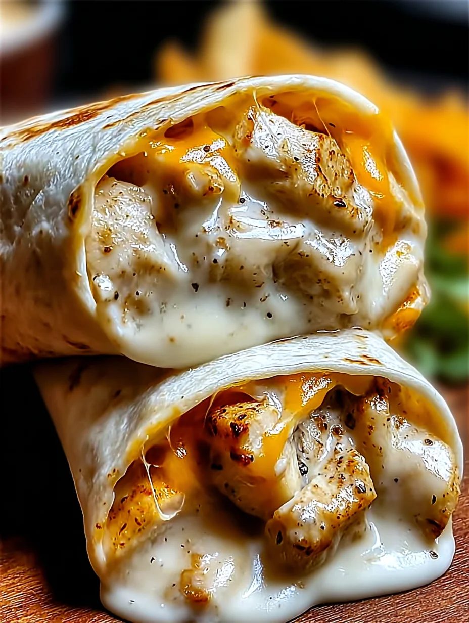 Cheesy Garlic Chicken Wraps