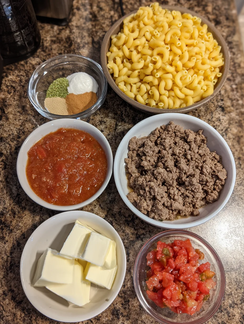 Creamy Rotel Pasta with Ground Beef