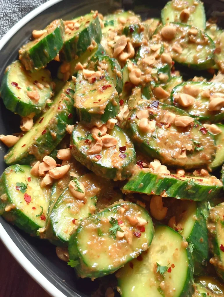 Cucumbers in Spicy Peanut Sauce