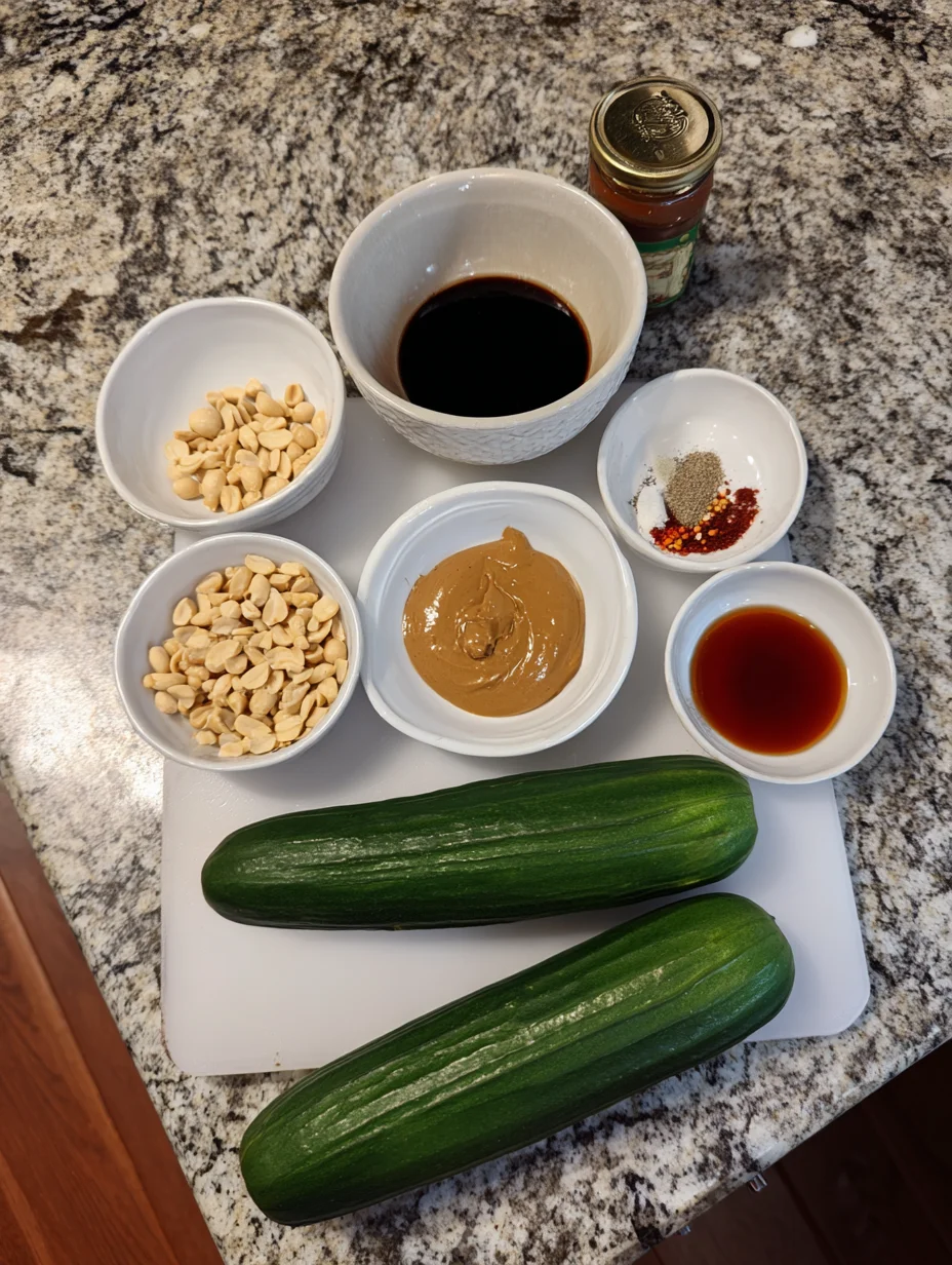 Cucumbers in Spicy Peanut Sauce