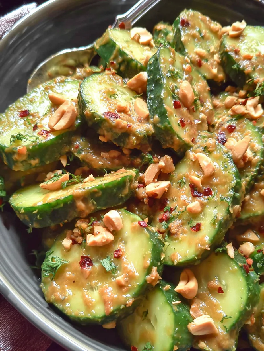 Cucumbers in Spicy Peanut Sauce