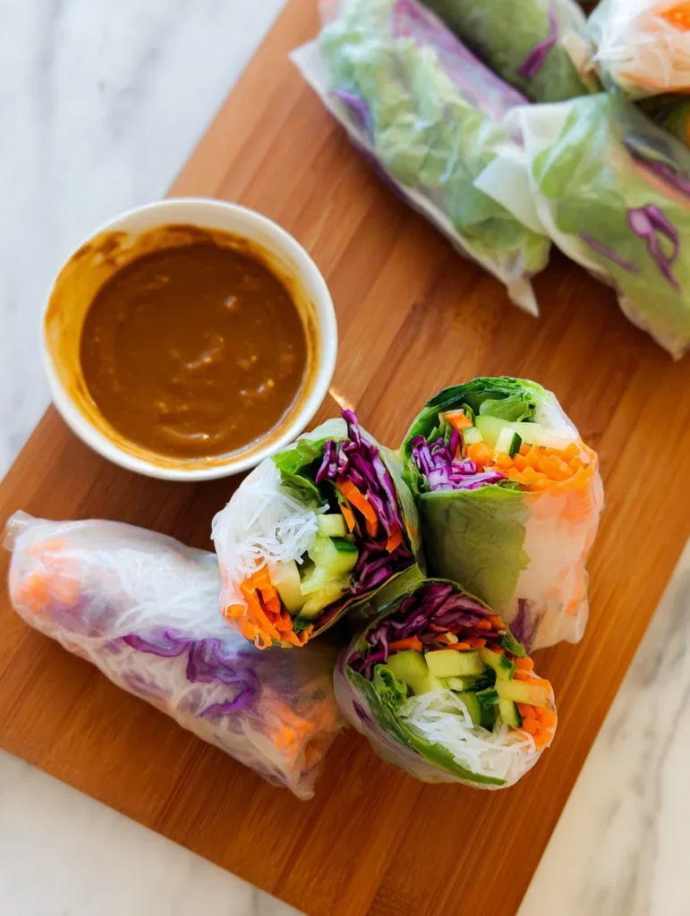 Fresh Spring Rolls with Peanut Sauce