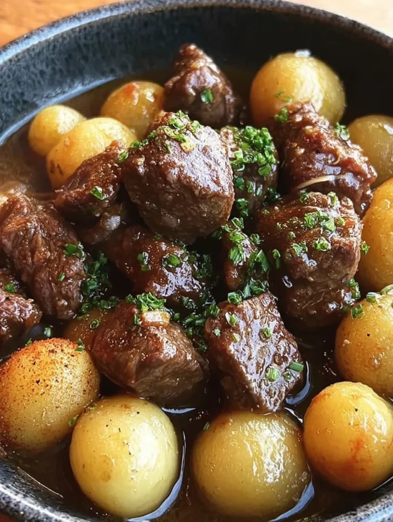Garlic Butter Beef Bites with Potatoes
