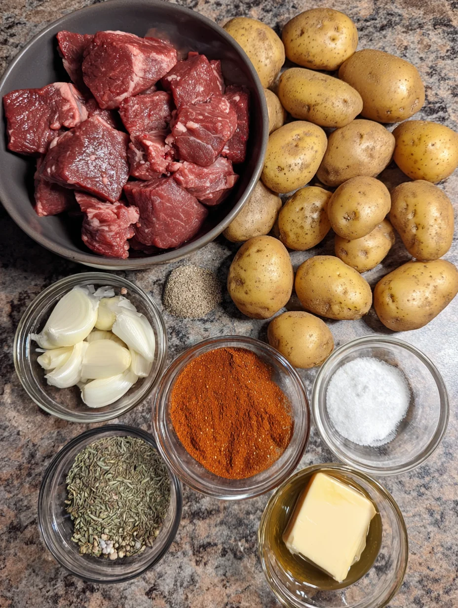 Garlic Butter Beef Bites with Potatoes