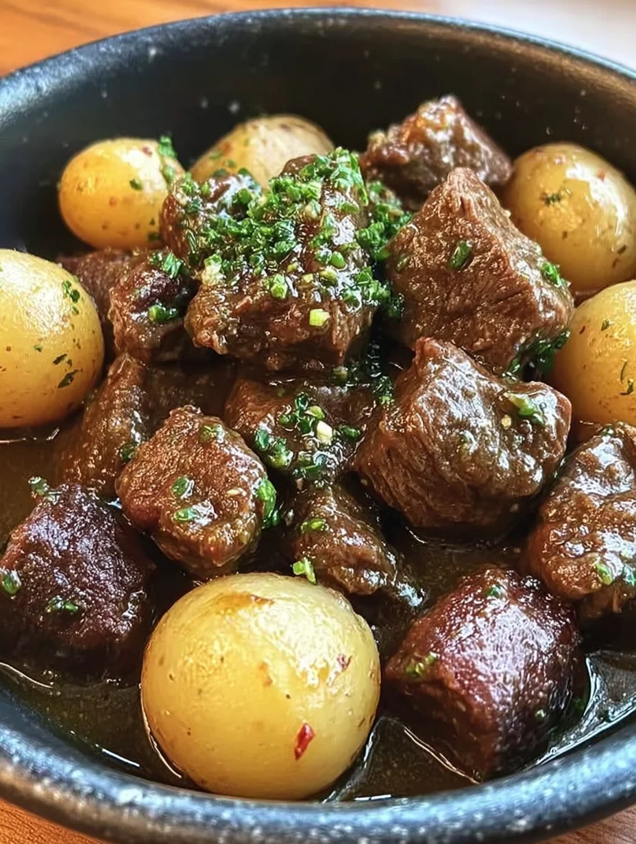 Garlic Butter Beef Bites with Potatoes