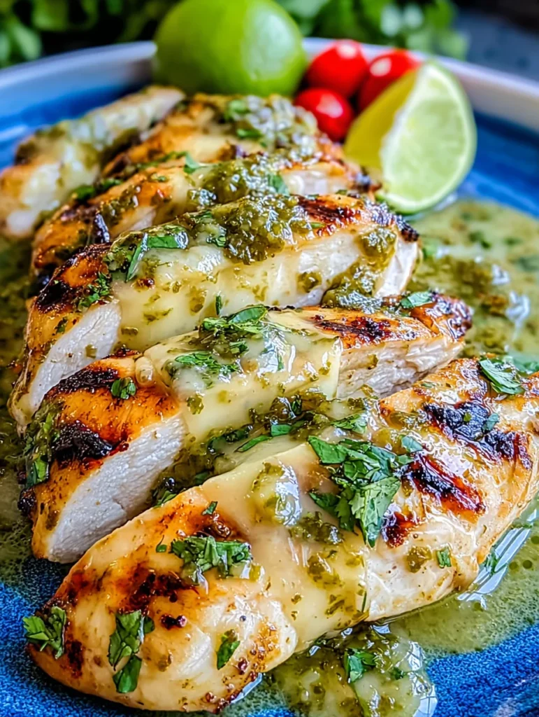 Grilled Salsa Verde Pepper Jack Chicken