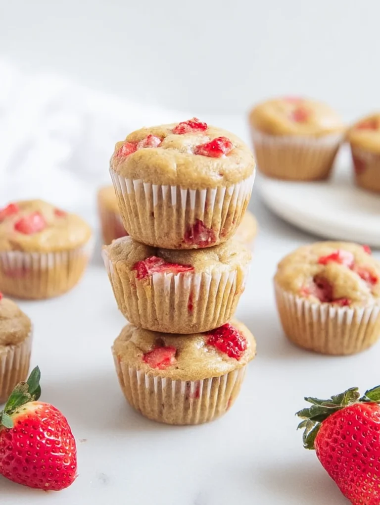 Healthy Strawberry Banana Yogurt Muffins