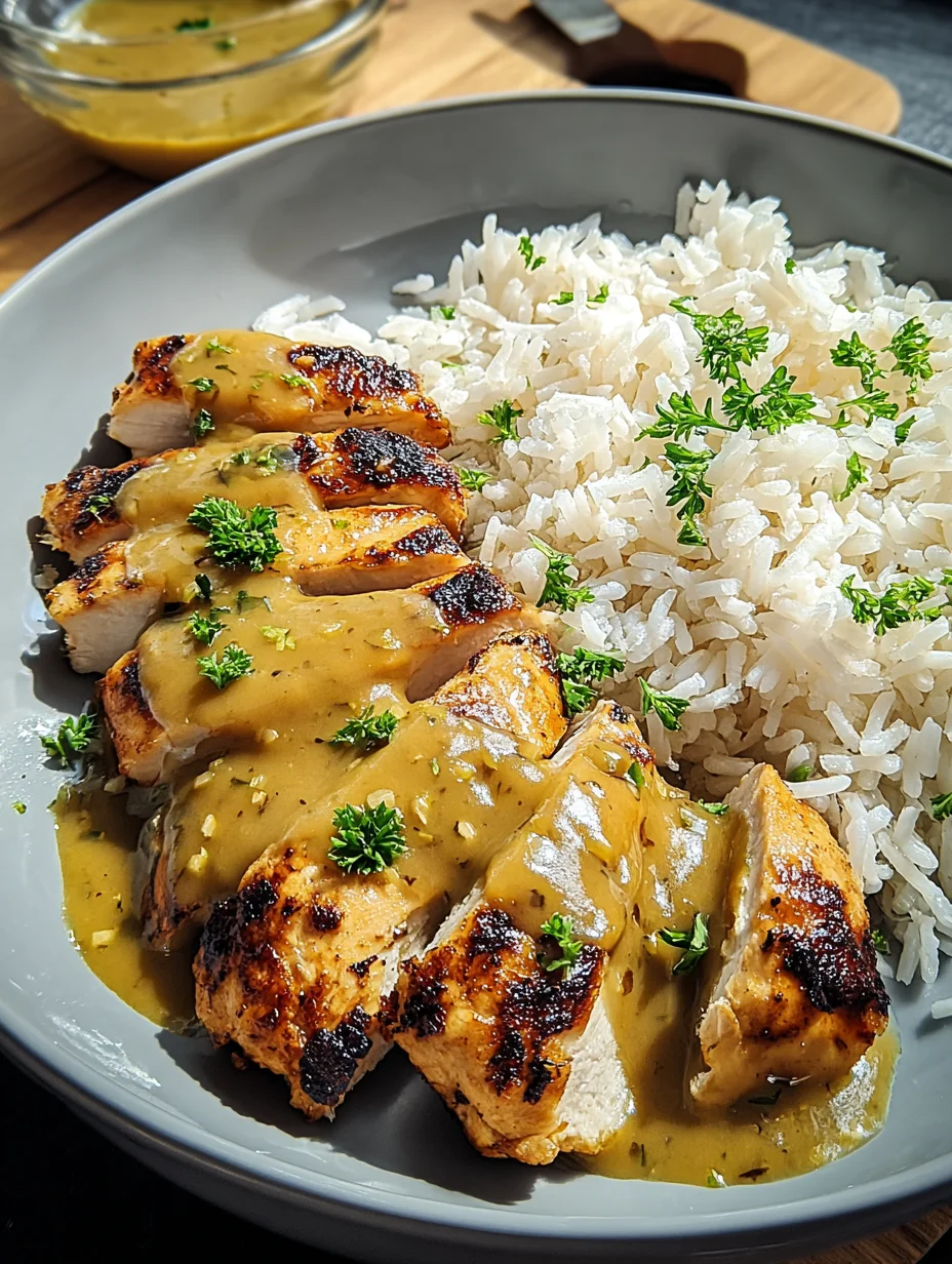 Honig Senf Hähnchen mit Reis