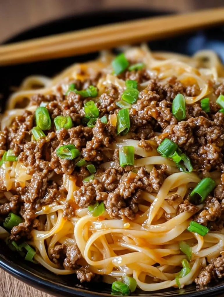 Mongolian Ground Beef Noodles