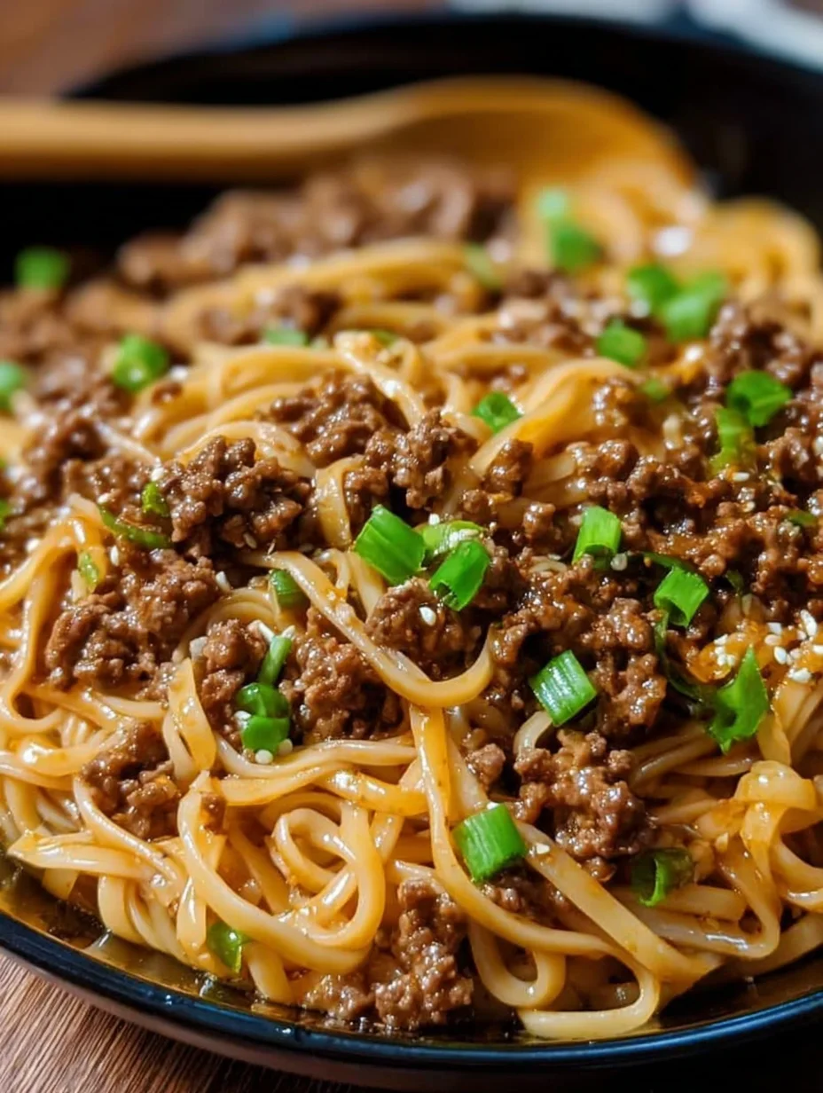 Mongolian Ground Beef Noodles