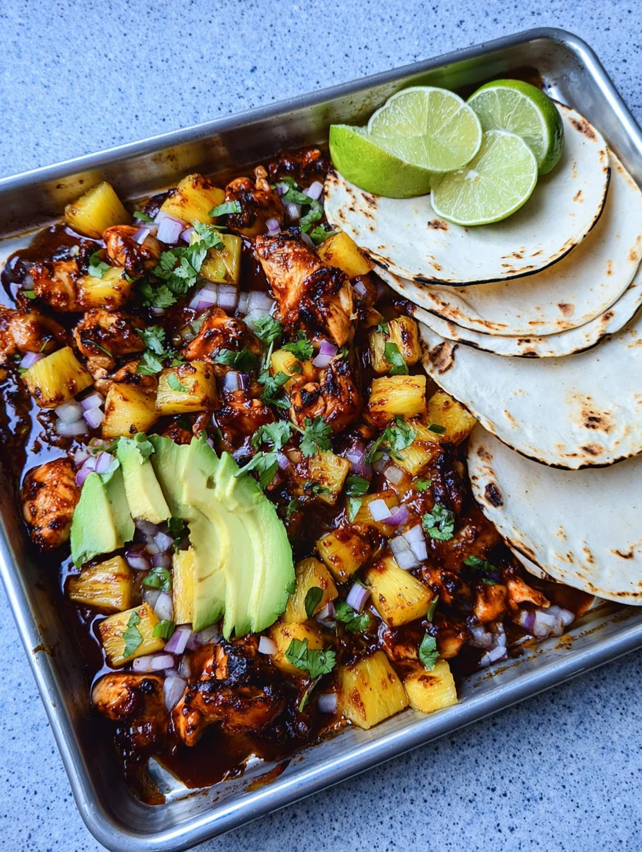 One Pan Chicken & Pineapple Tacos