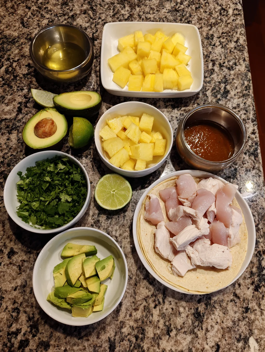 One Pan Chicken & Pineapple Tacos