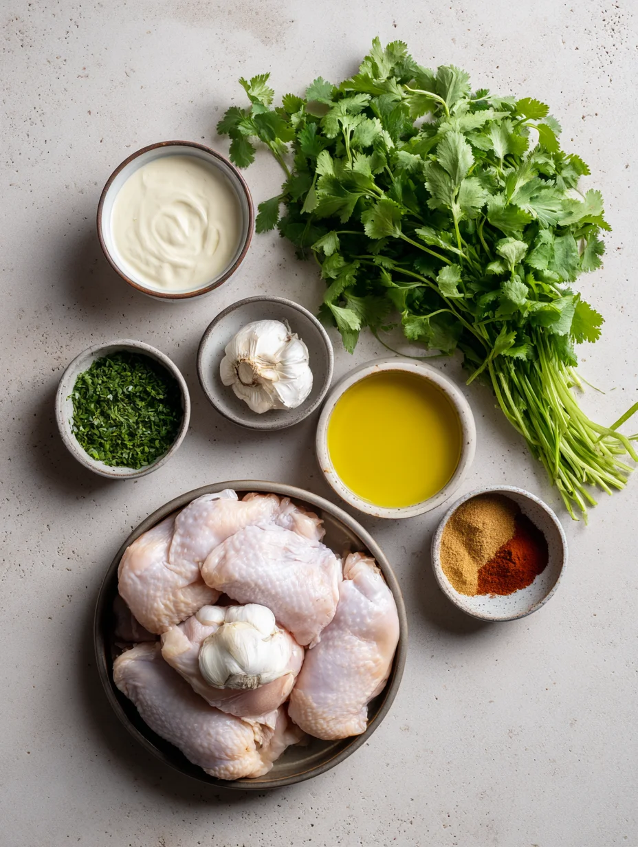 Peruvian Chicken and Rice with Green Sauce