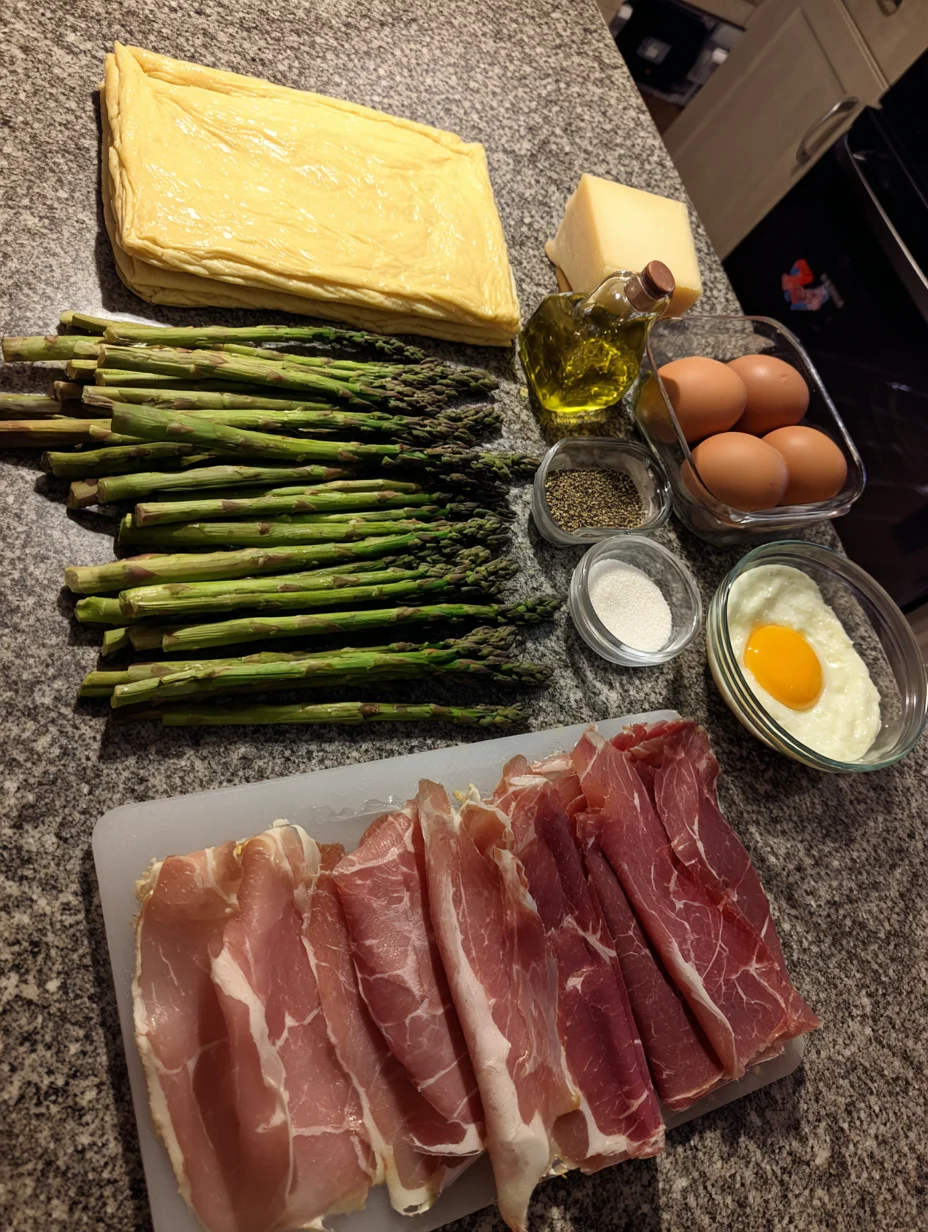 Prosciutto Asparagus Puff Pastry Bundles