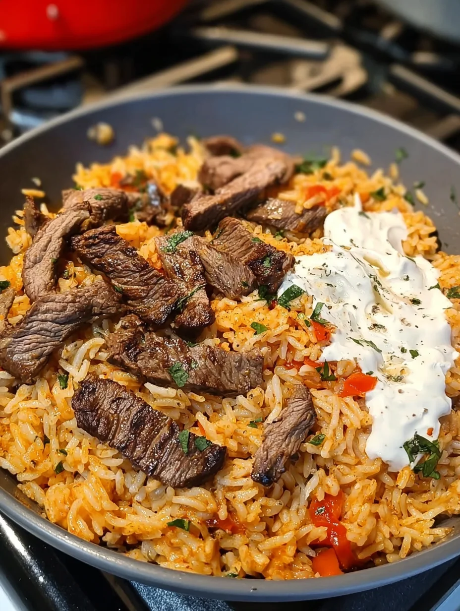 Steak Queso Rice