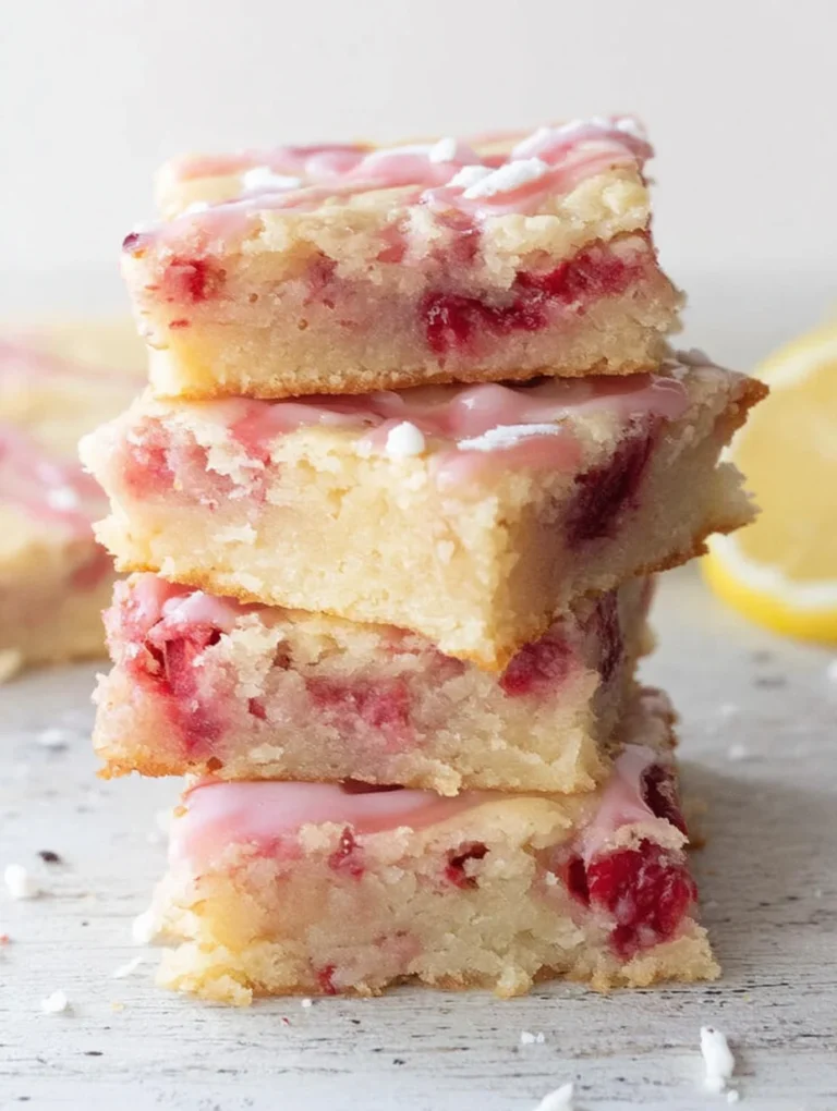 Strawberry Lemon Blondies