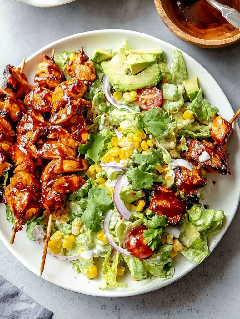 BBQ Chicken Skewer Salad