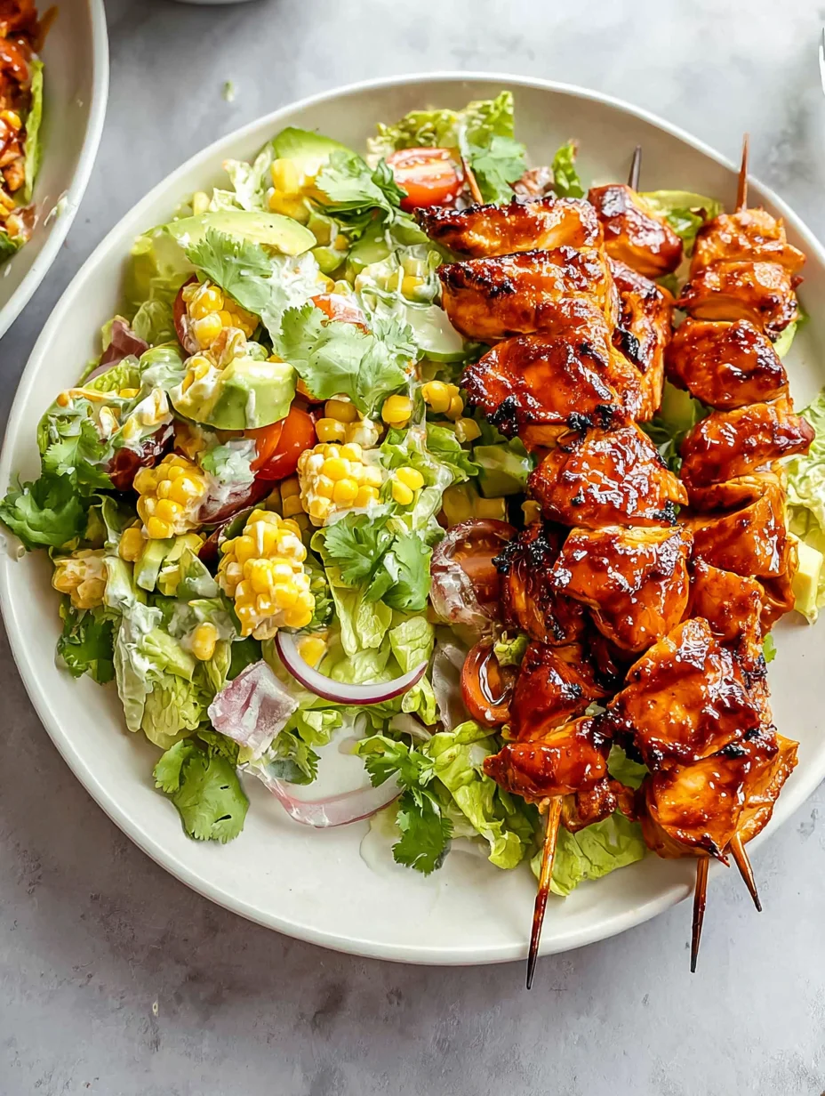 BBQ Chicken Skewer Salad