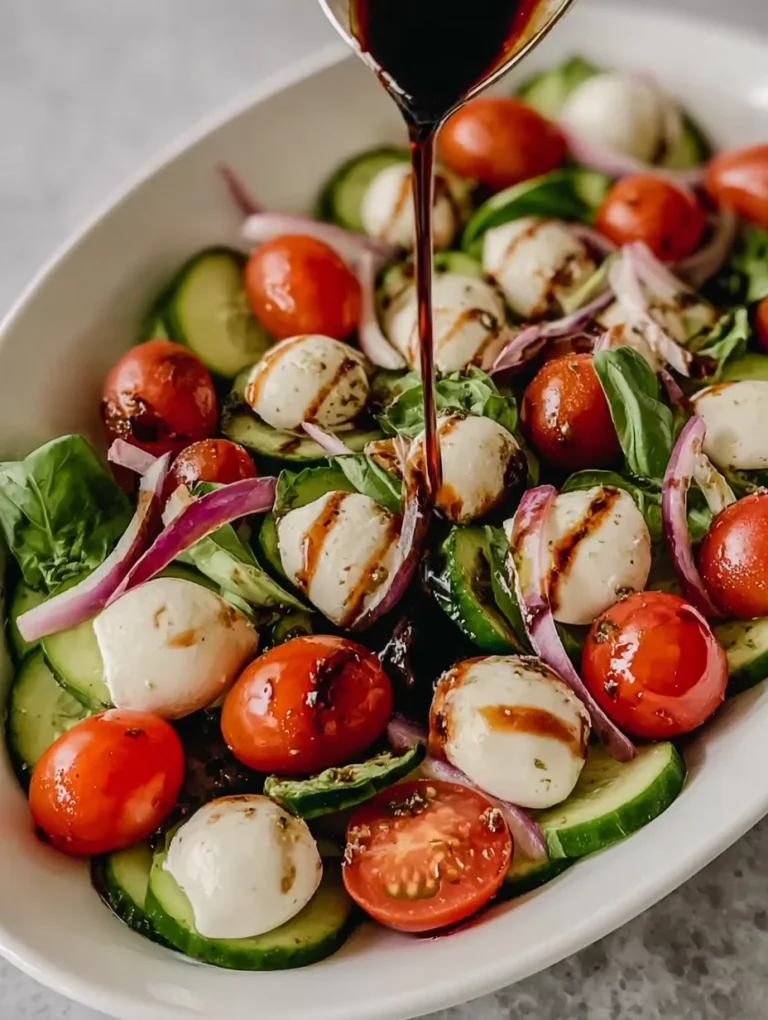 Fresh Cucumber Caprese Salad